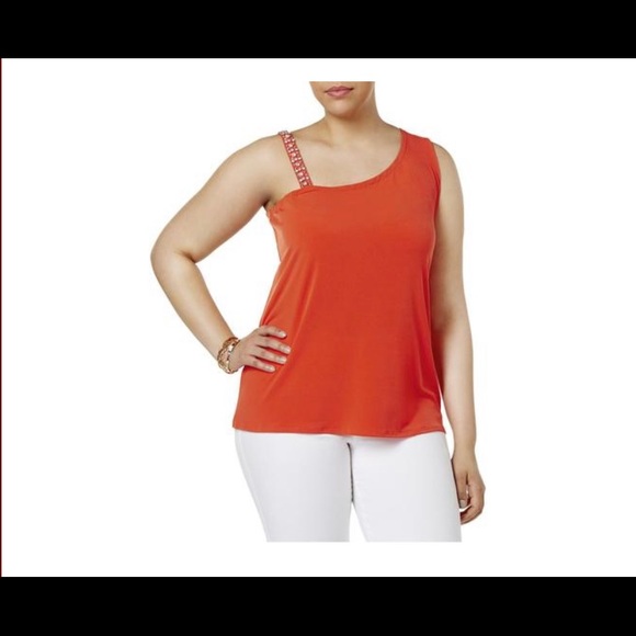 INC Macy’s Tropic Heat Crystal Top - Picture 2 of 4